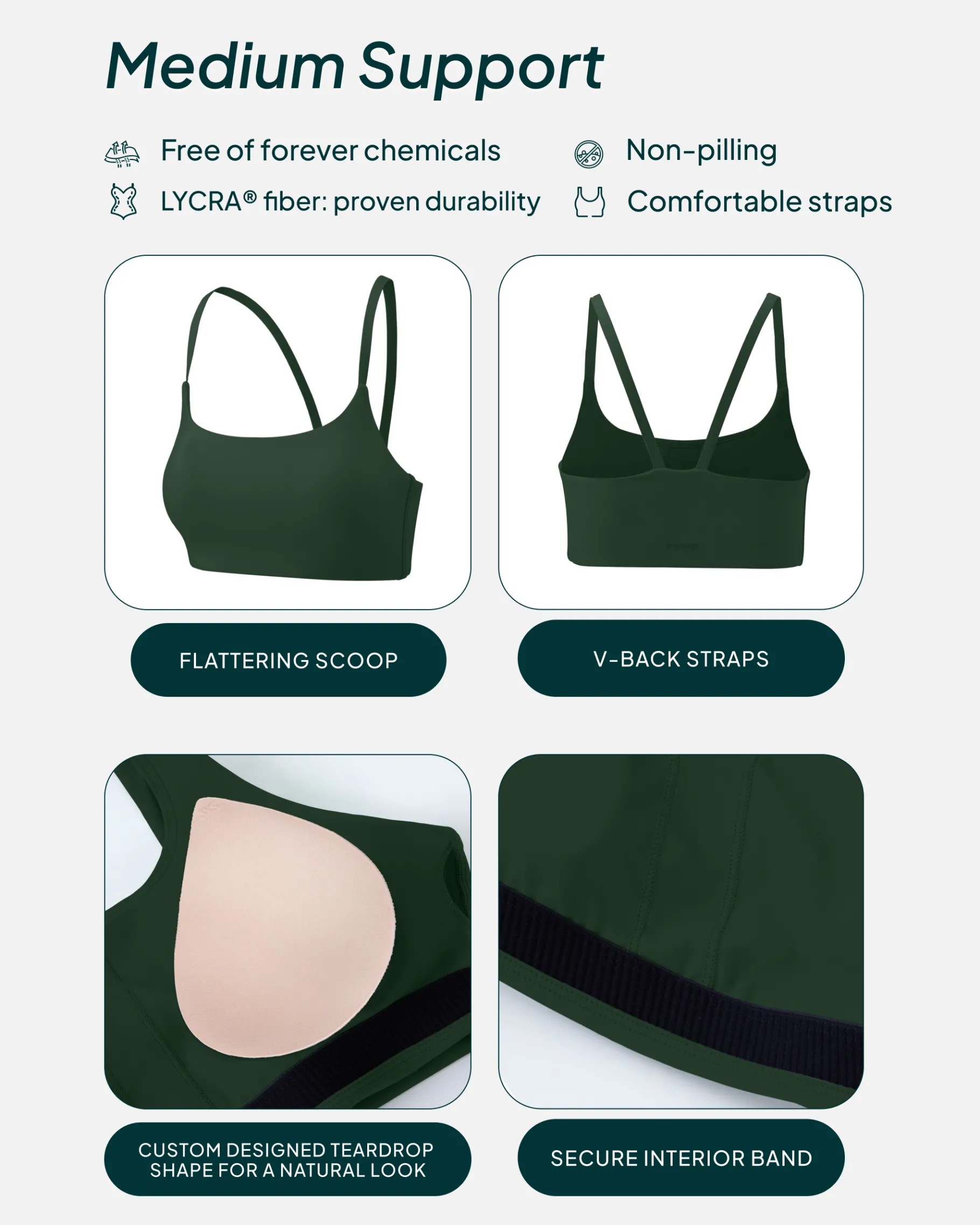 PAVOI Low Support Bras|Medium Support Bras-Athleisure Contrast Scoop Medium-Support Sports Bra