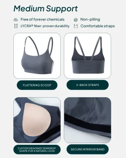 PAVOI Low Support Bras|Medium Support Bras-Athleisure Contrast Scoop Medium-Support Sports Bra