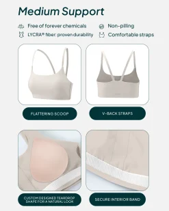 PAVOI Low Support Bras|Medium Support Bras-Athleisure Contrast Scoop Medium-Support Sports Bra