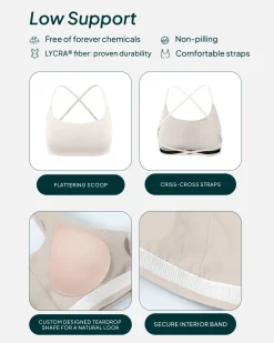 PAVOI Low Support Bras|Bras-Athleisure Criss-Cross Strap Low-Impact Sports Bra