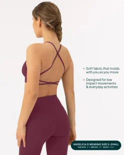 PAVOI Low Support Bras|Bras-Athleisure Criss-Cross Strap Low-Impact Sports Bra