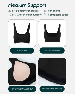 PAVOI Medium Support Bras|Bras-Athleisure Curved Hem Medium-Support Sports Bra