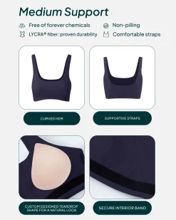 PAVOI Medium Support Bras|Bras-Athleisure Curved Hem Medium-Support Sports Bra