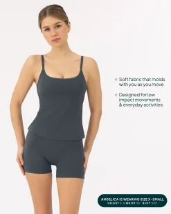 PAVOI Medium Support Bras|Tanks-Athleisure Padded Cami Tank Top