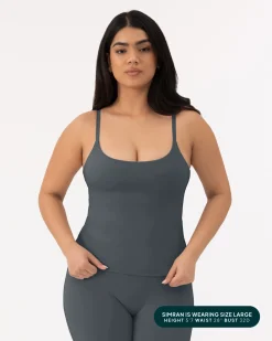 PAVOI Medium Support Bras|Tanks-Athleisure Padded Cami Tank Top