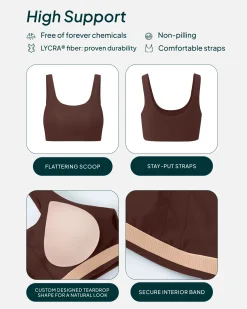 PAVOI Bras|High Support Bras-Athleisure Scoop High-Support Sports Bra