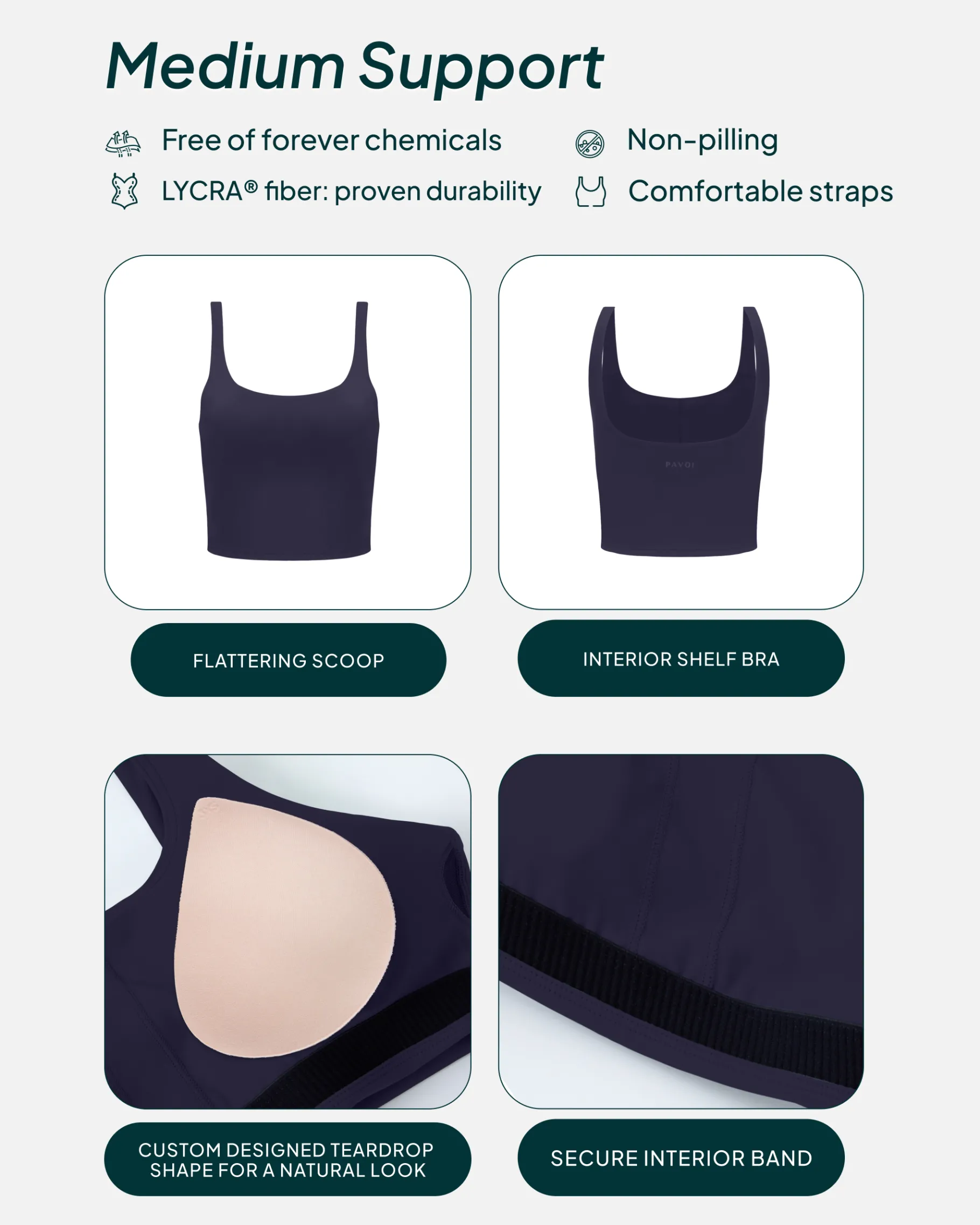 PAVOI Medium Support Bras|Tanks-Athleisure Scoop Tank Top