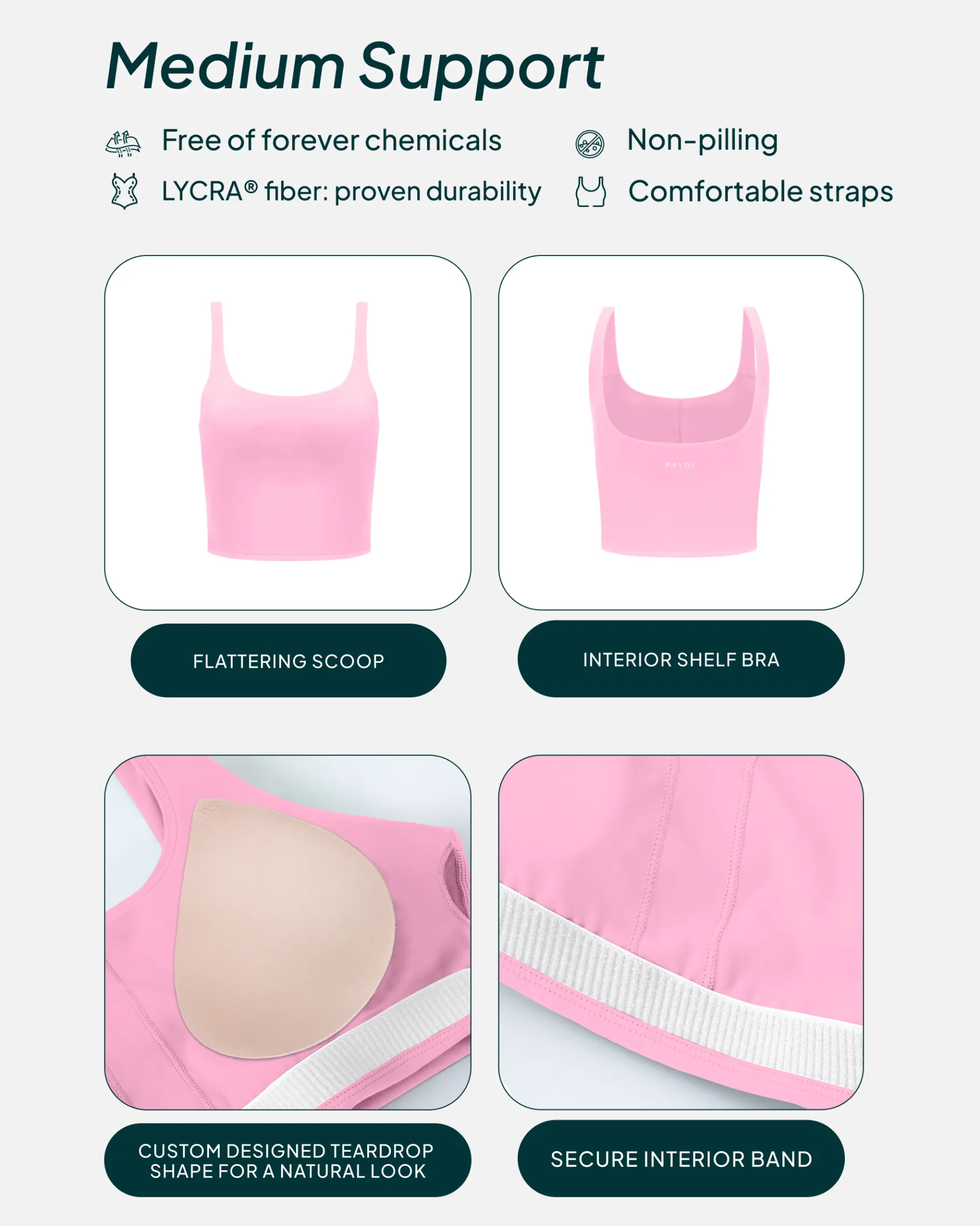 PAVOI Medium Support Bras|Tanks-Athleisure Scoop Tank Top