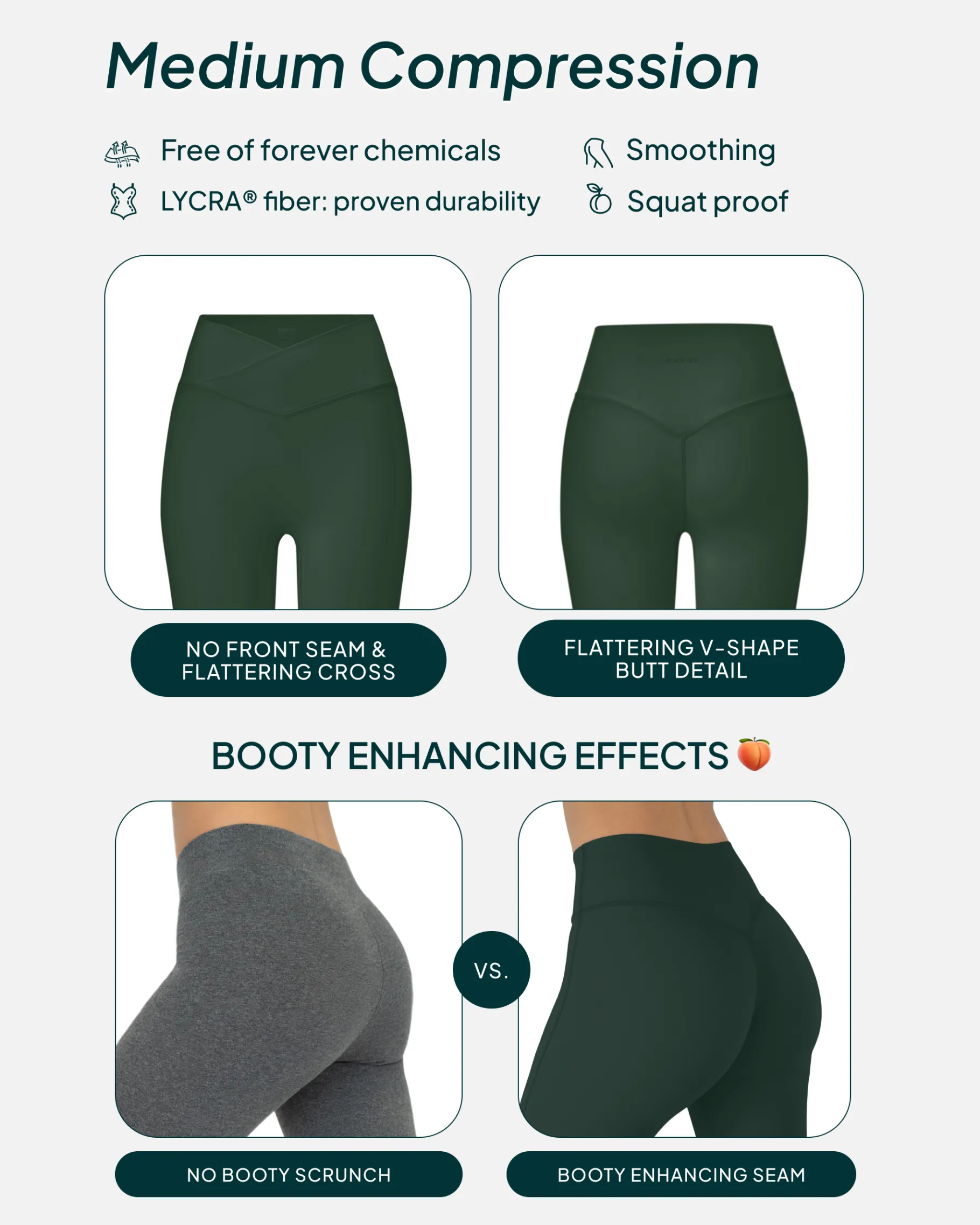 PAVOI Fashion Leggings|Full Length-Athleisure Scrunch Crossover Leggings