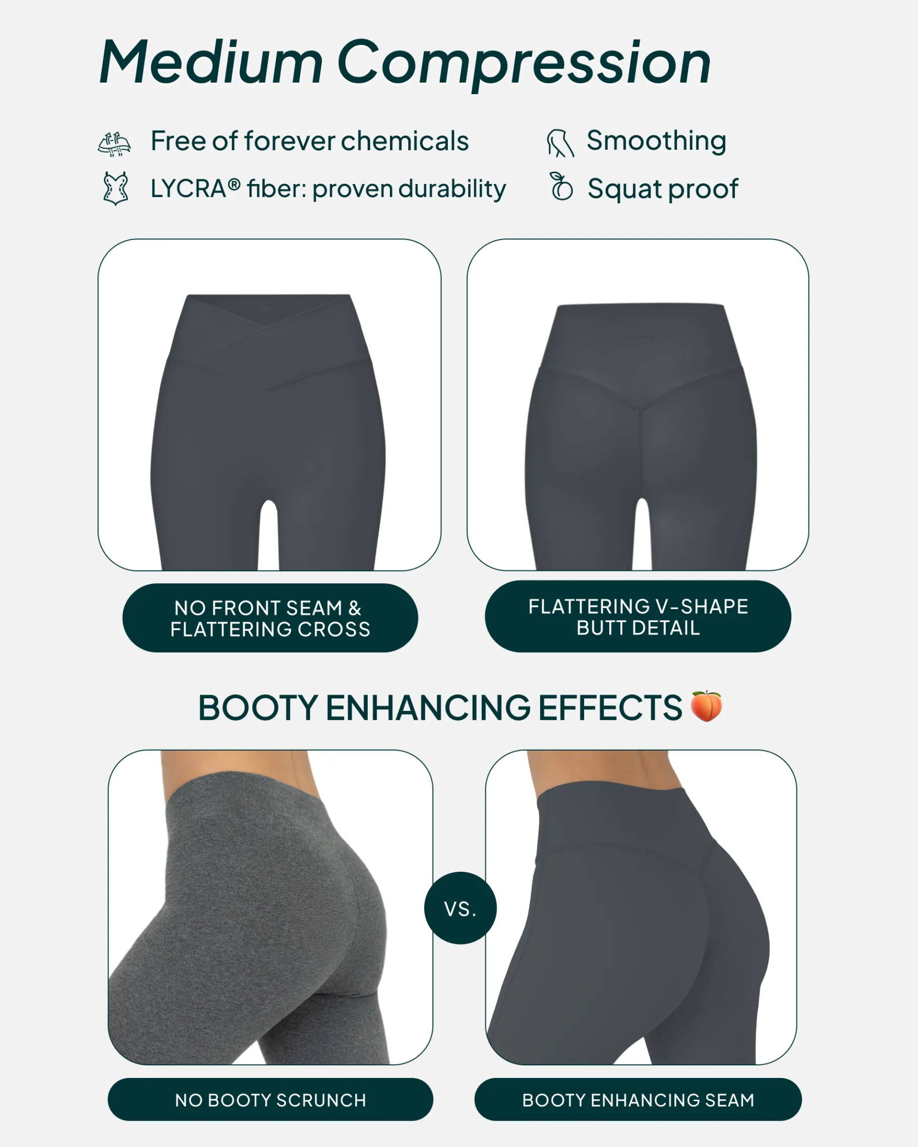 PAVOI Fashion Leggings|Full Length-Athleisure Scrunch Crossover Leggings