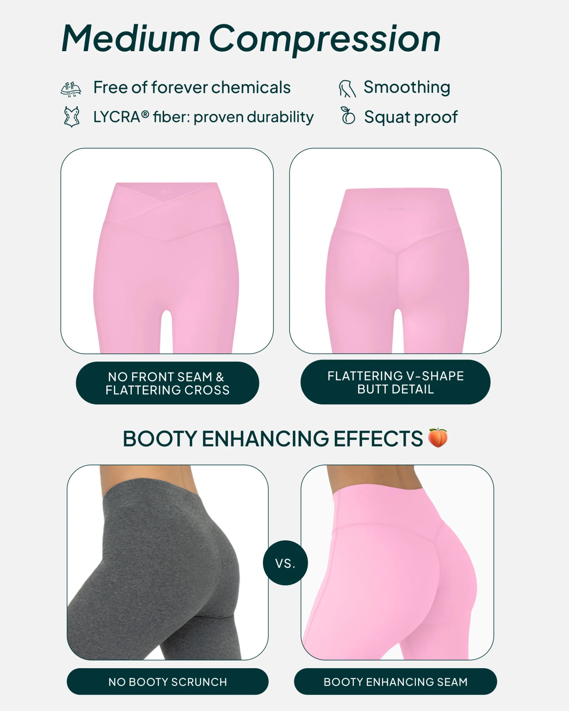 PAVOI Fashion Leggings|Full Length-Athleisure Scrunch Crossover Leggings