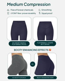 PAVOI Fashion Leggings|Full Length-Athleisure Scrunch Crossover Leggings