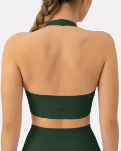 PAVOI Low Support Bras|Bras-Athleisure Scrunch Halter Low-Support Sports Bra