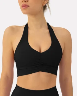 PAVOI Low Support Bras|Bras-Athleisure Scrunch Halter Low-Support Sports Bra