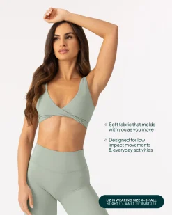 PAVOI Low Support Bras|Bras-Athleisure Twist-Front Reversible Low-Impact Sports Bra