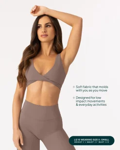 PAVOI Low Support Bras|Bras-Athleisure Twist-Front Reversible Low-Impact Sports Bra