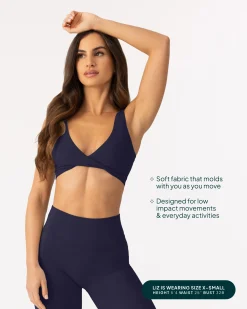 PAVOI Low Support Bras|Bras-Athleisure Twist-Front Reversible Low-Impact Sports Bra