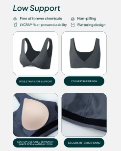 PAVOI Low Support Bras|Bras-Athleisure Twist-Front Reversible Low-Impact Sports Bra