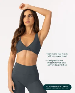 PAVOI Low Support Bras|Bras-Athleisure Twist-Front Reversible Low-Impact Sports Bra