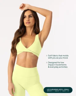 PAVOI Low Support Bras|Bras-Athleisure Twist-Front Reversible Low-Impact Sports Bra