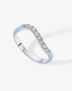 PAVOI Stackable-Azul Wavy Enamel Ring