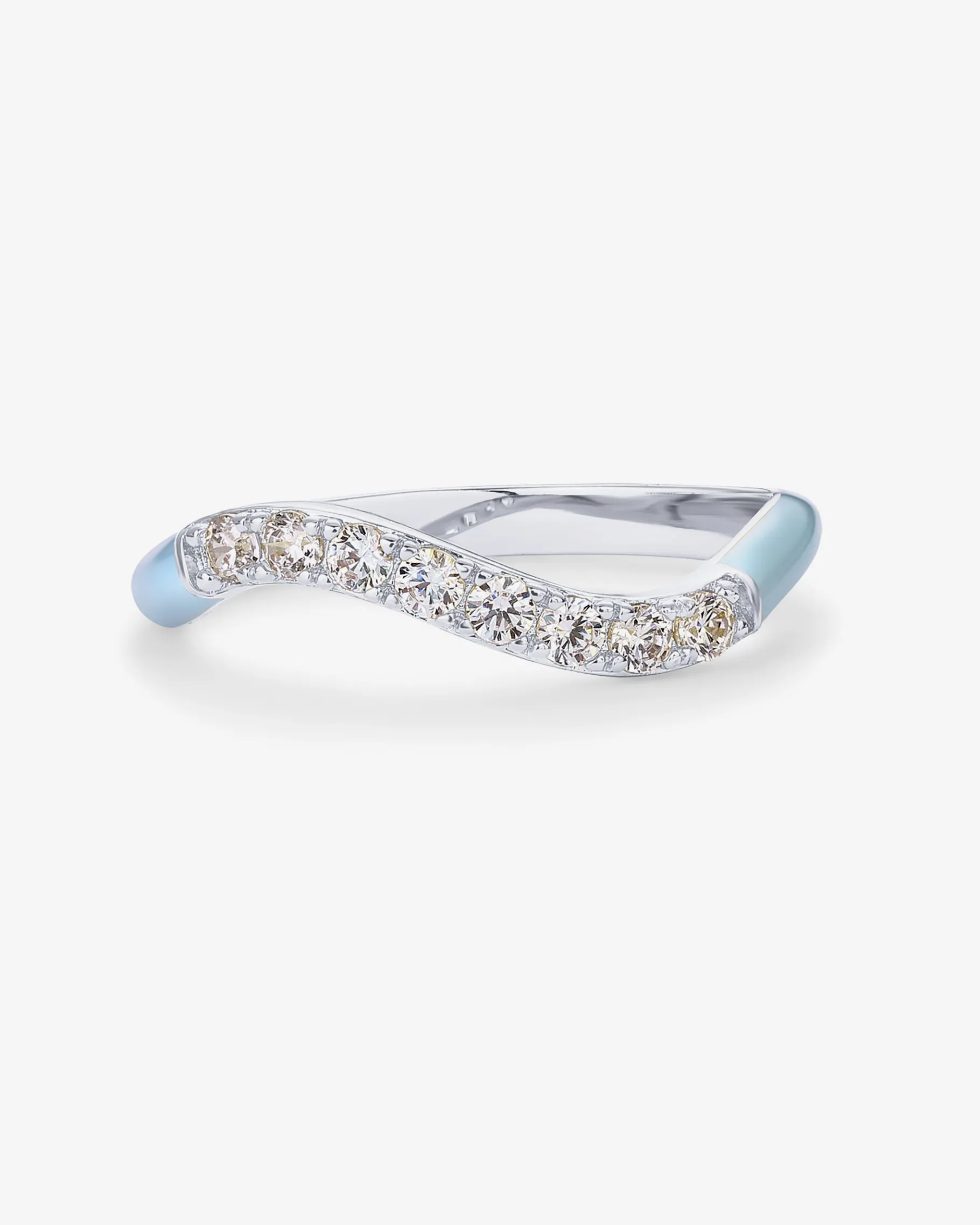 PAVOI Stackable-Azul Wavy Enamel Ring