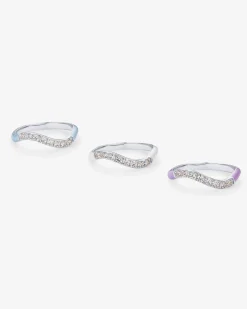 PAVOI Stackable-Azul Wavy Enamel Ring