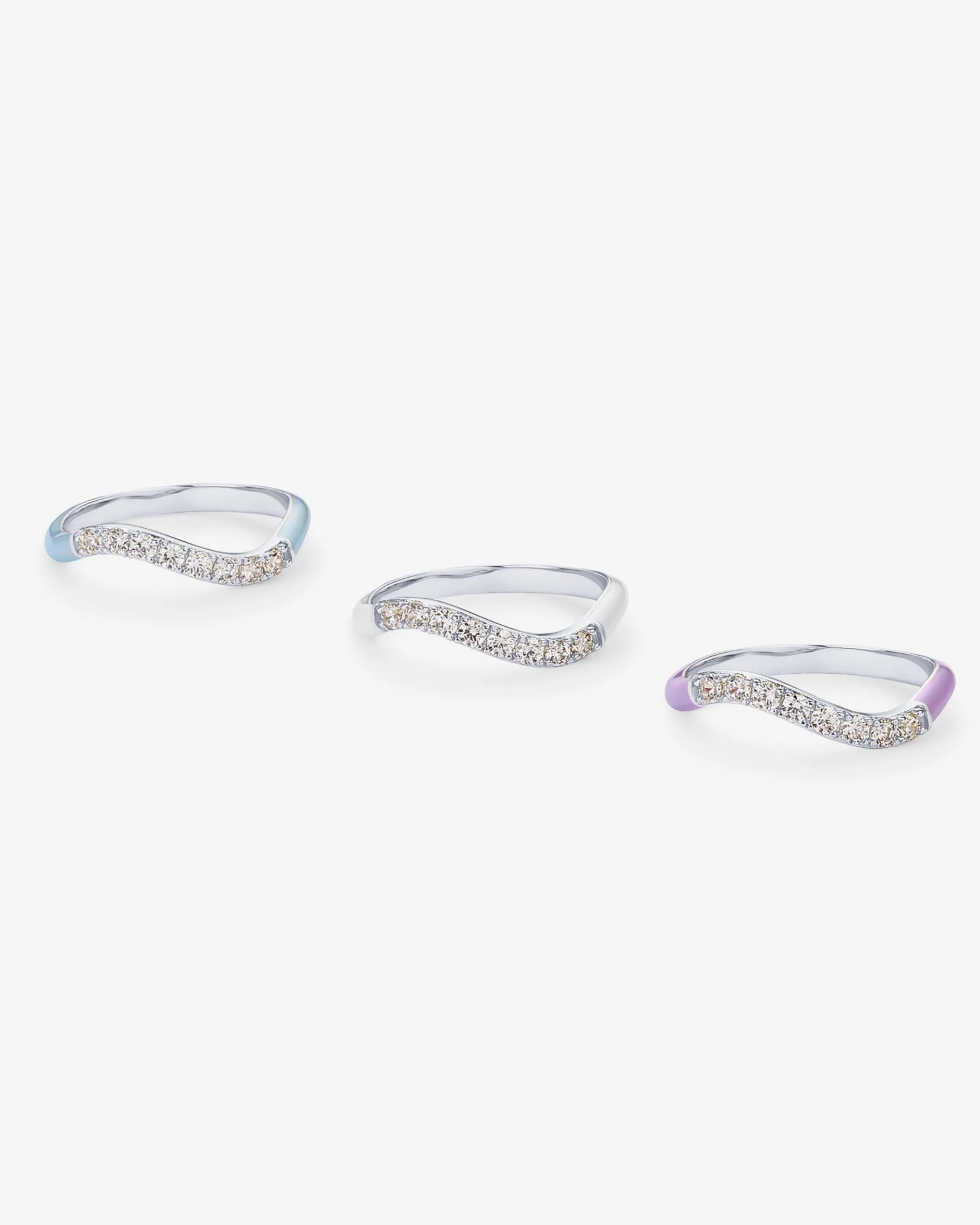 PAVOI Stackable-Azul Wavy Enamel Ring