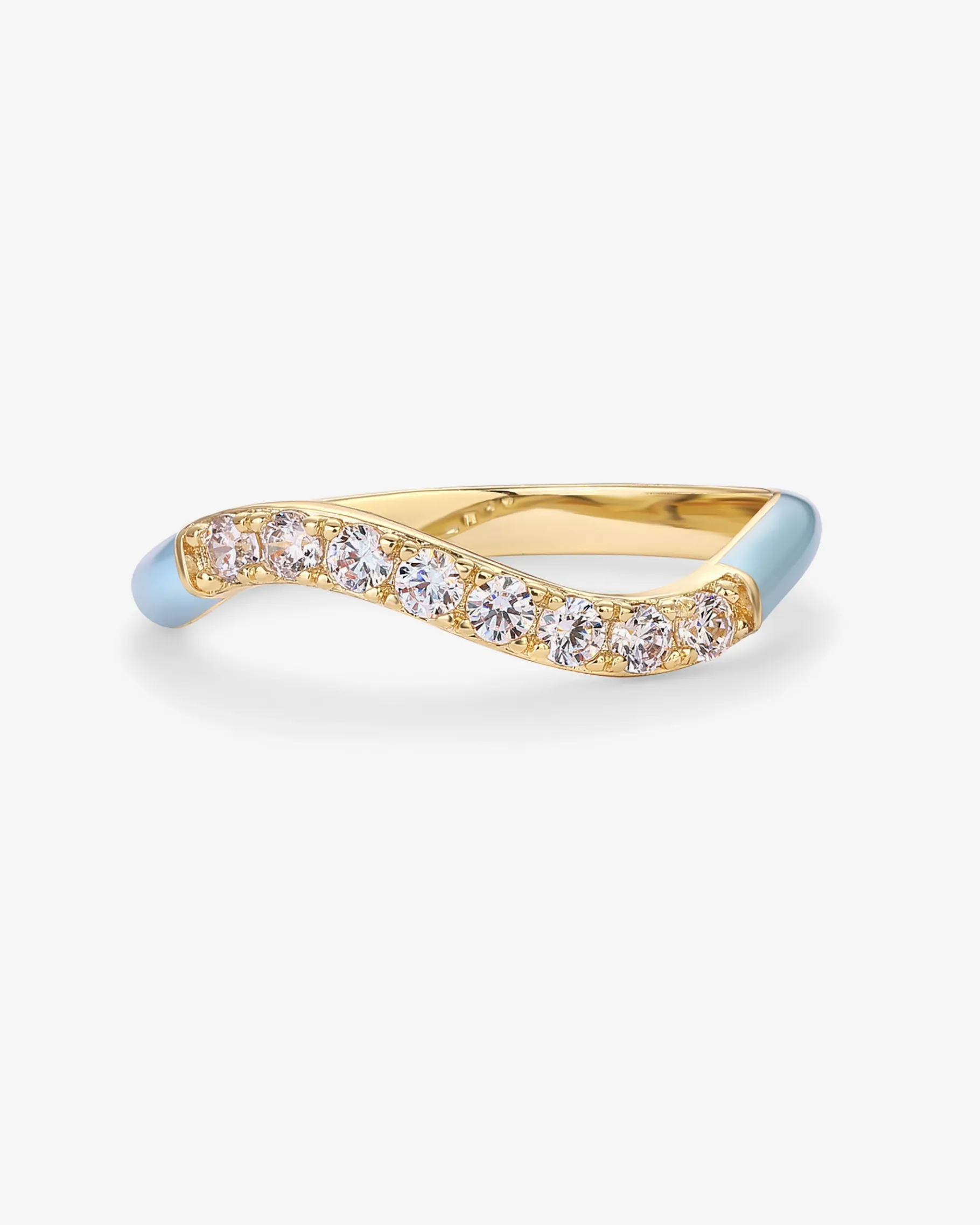 PAVOI Stackable-Azul Wavy Enamel Ring