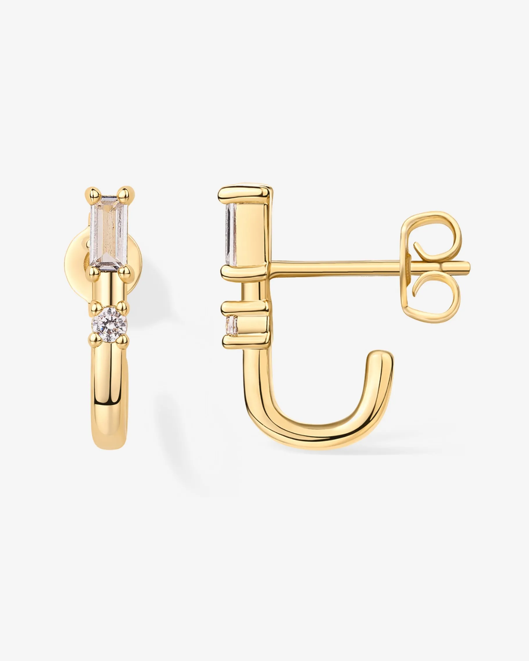 PAVOI Huggies-Baguette Half Huggie Earrings