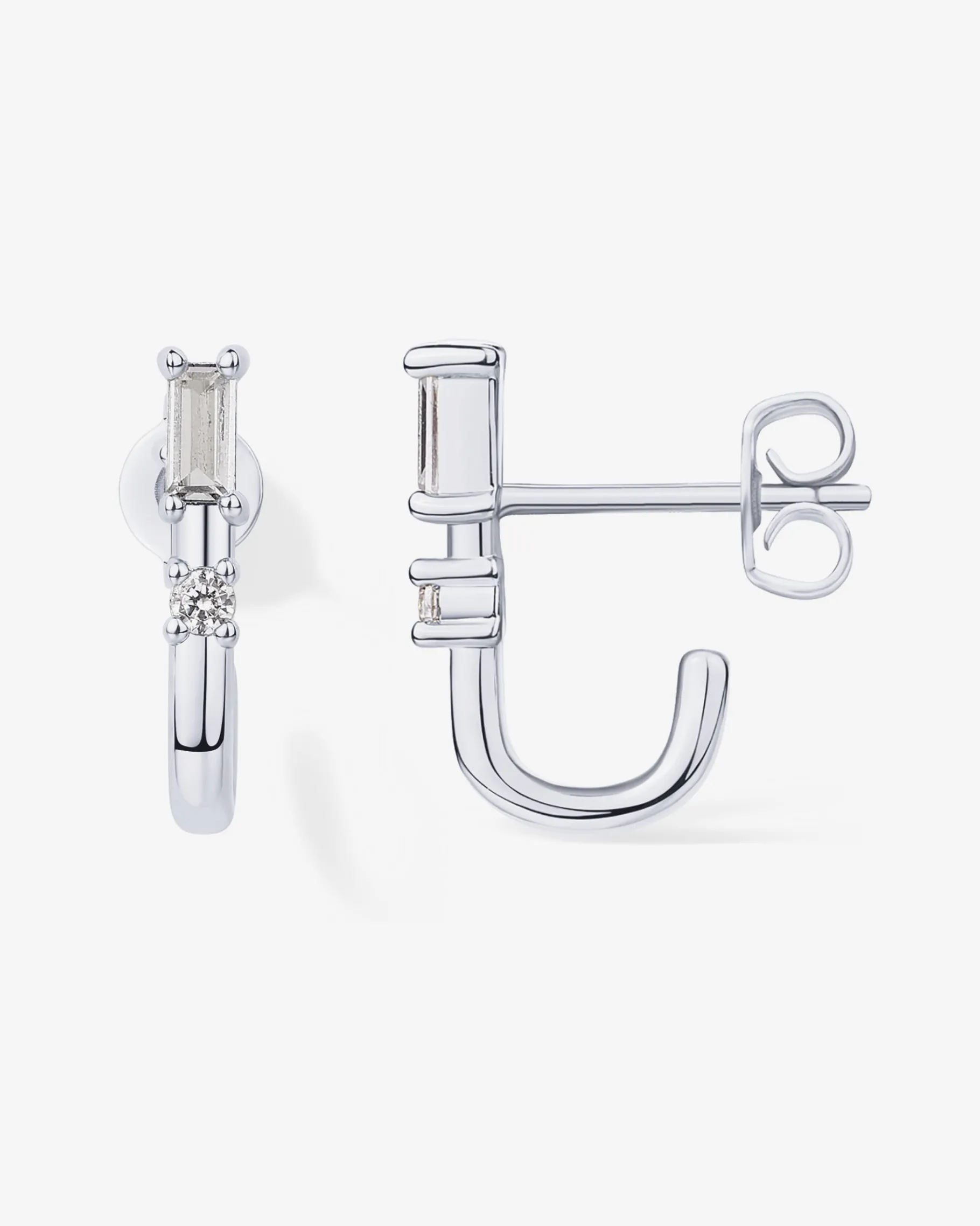 PAVOI Huggies-Baguette Half Huggie Earrings