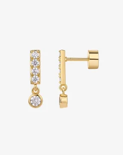 PAVOI Dangle & Threader|Flat Backs-Bar Bezel Drop Shimmer Screwbacks