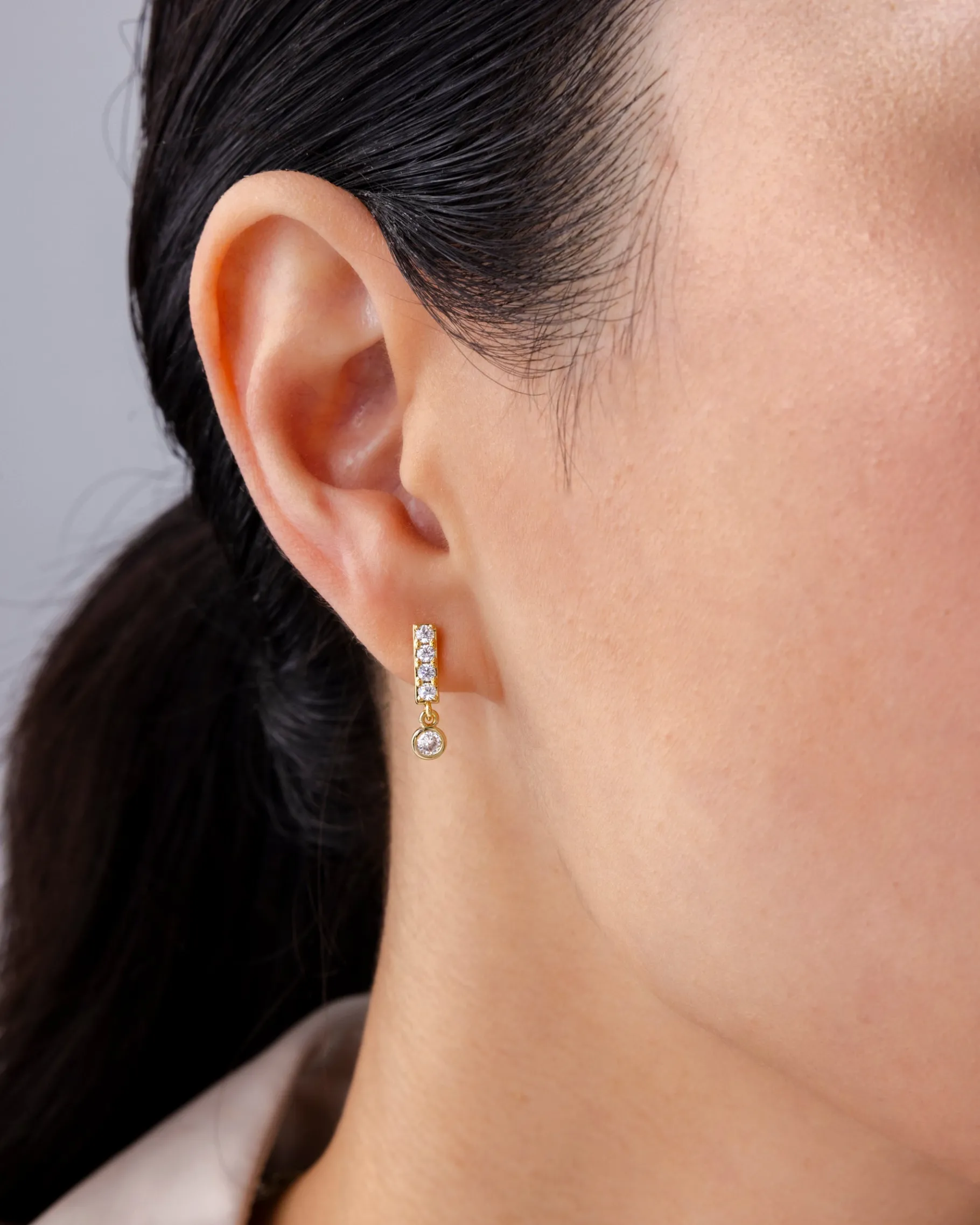 PAVOI Dangle & Threader|Flat Backs-Bar Bezel Drop Shimmer Screwbacks