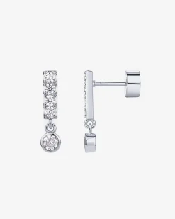 PAVOI Dangle & Threader|Flat Backs-Bar Bezel Drop Shimmer Screwbacks