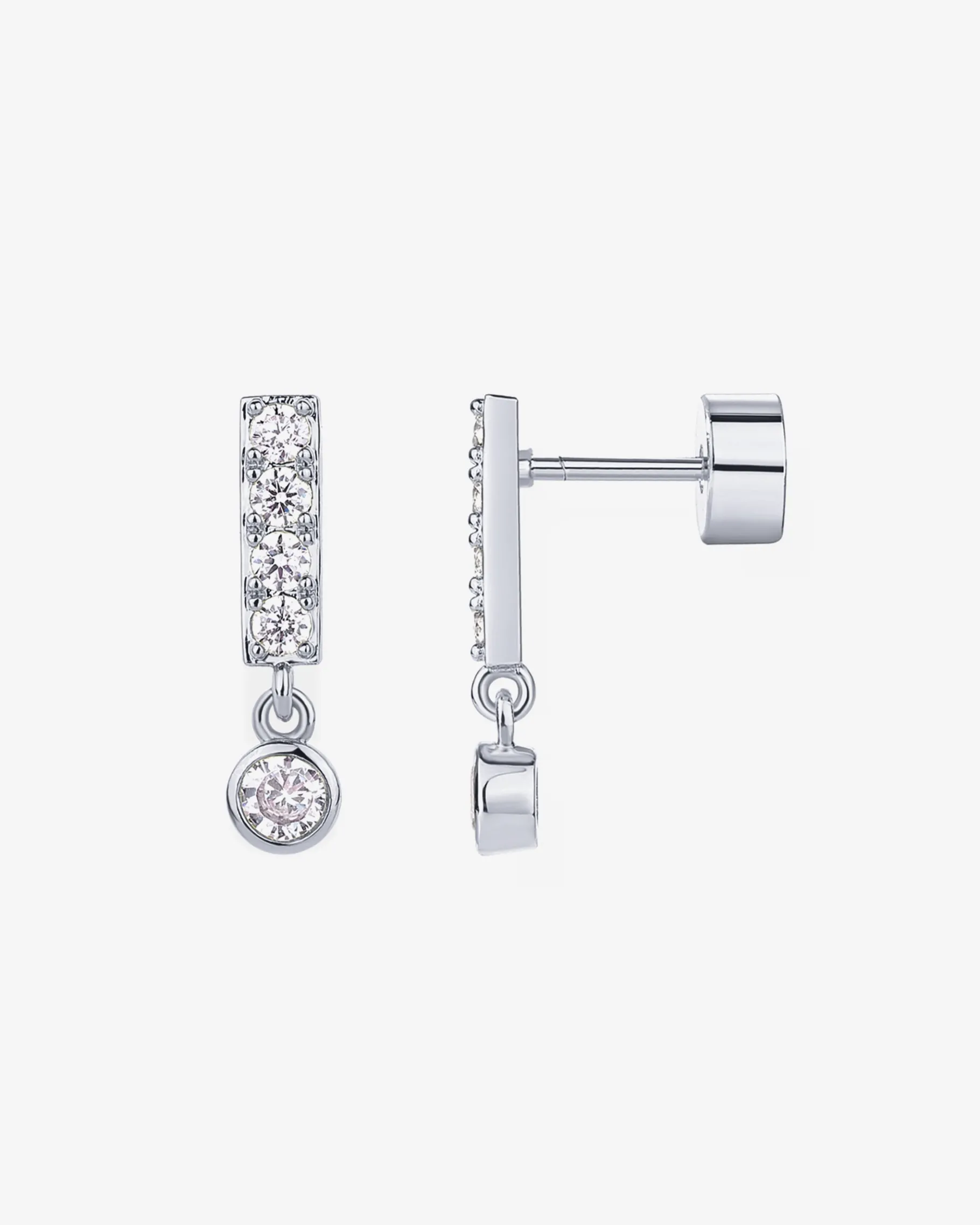 PAVOI Dangle & Threader|Flat Backs-Bar Bezel Drop Shimmer Screwbacks