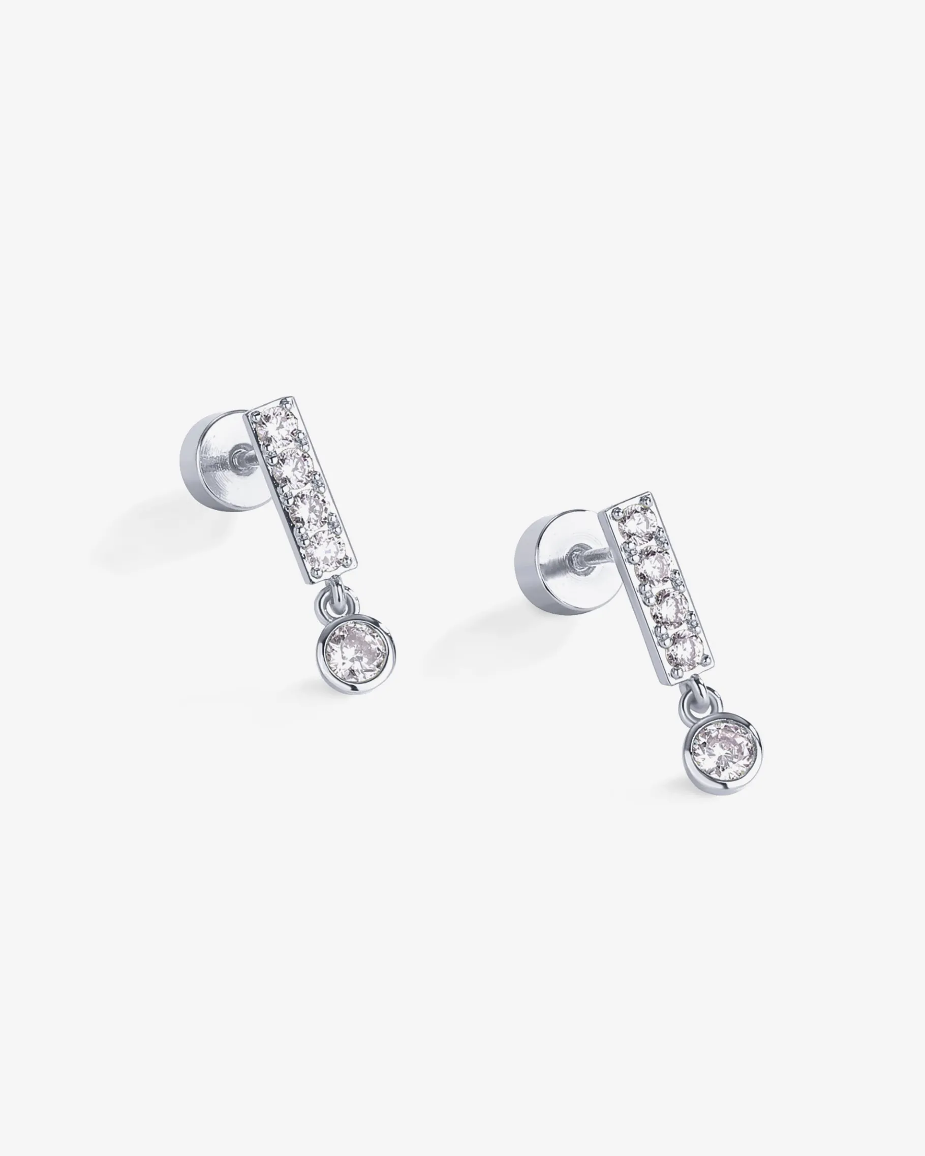 PAVOI Dangle & Threader|Flat Backs-Bar Bezel Drop Shimmer Screwbacks