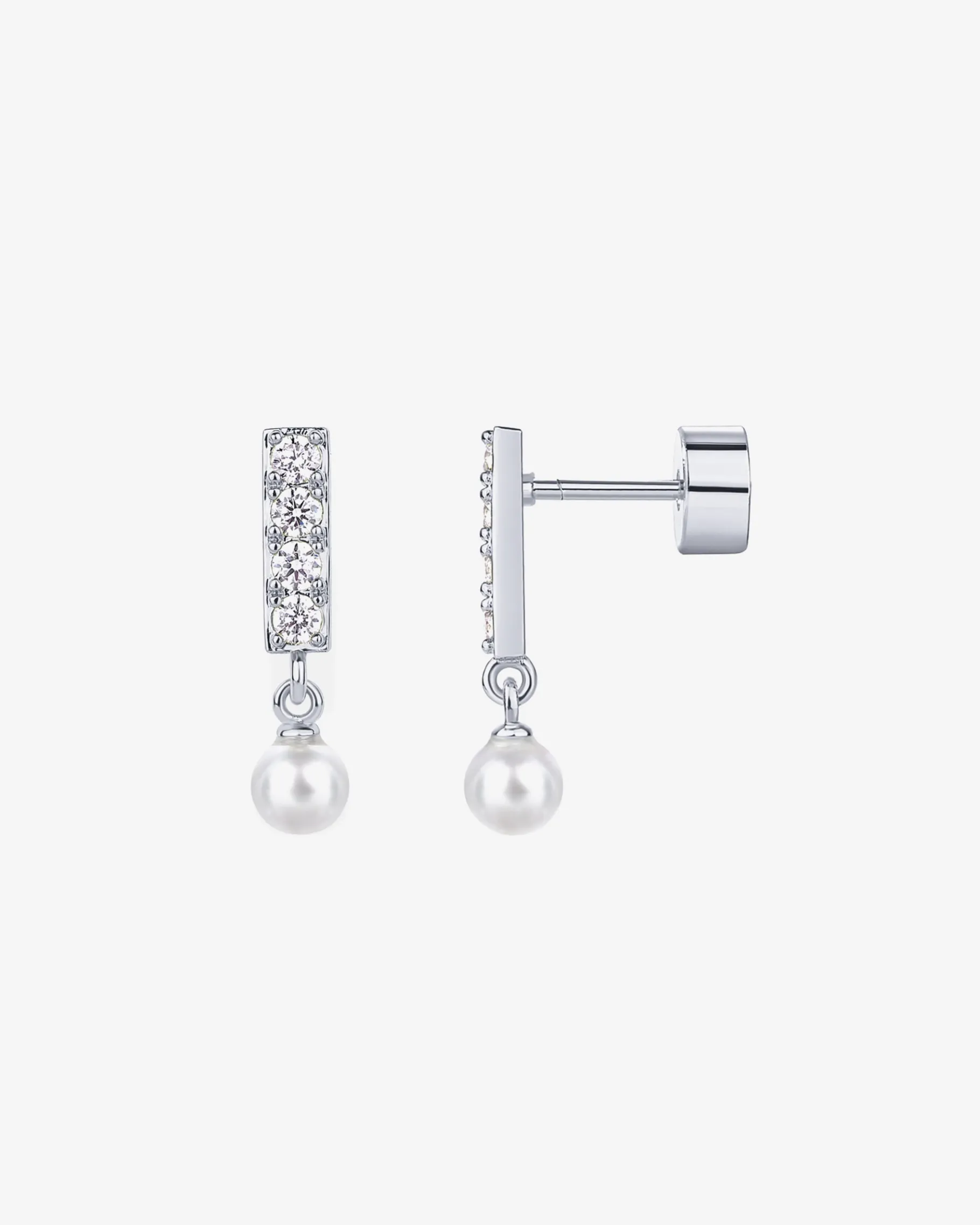 PAVOI Dangle & Threader|Flat Backs-Bar Drop Shimmer and Pearl Screwbacks