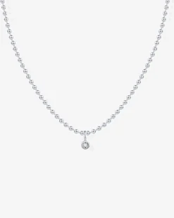 PAVOI Pendants|Chains-Beaded Chain Solitaire Pendant