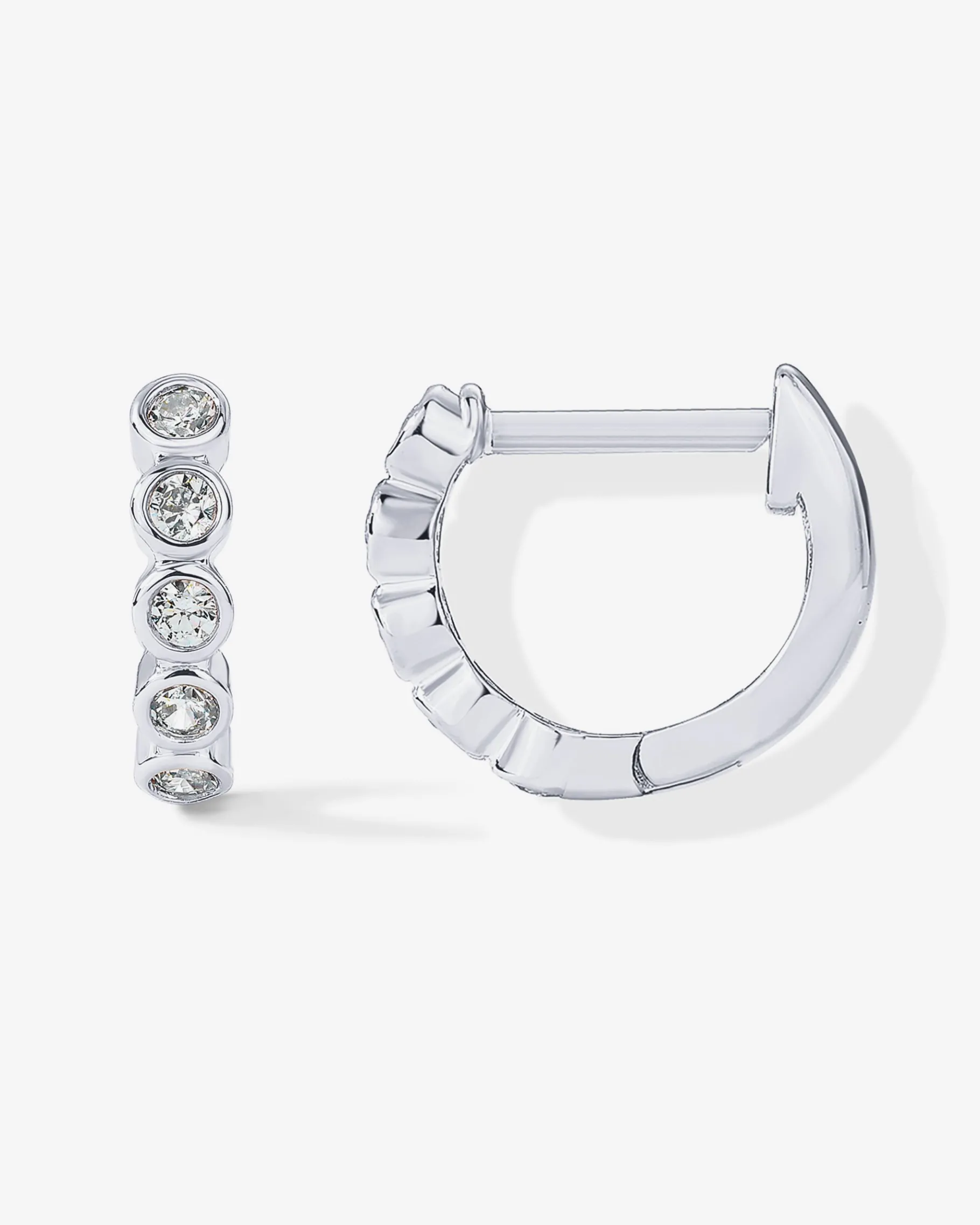 PAVOI Huggies-Bezel Set Huggies