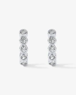 PAVOI Huggies-Bezel Set Huggies