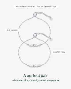 PAVOI Chain-BFF-ILYSM Cube Bracelet