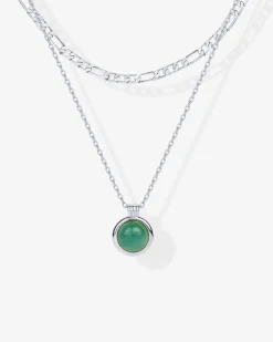 PAVOI Layered-Carnelian u0026 Aventurine Gemstone Layered Necklace