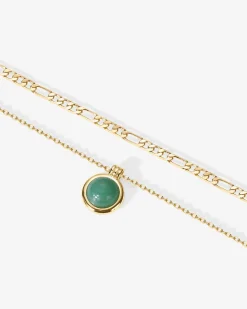 PAVOI Layered-Carnelian u0026 Aventurine Gemstone Layered Necklace