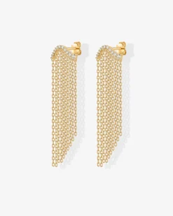 PAVOI Chain Earrings|Statement-Chain Crawler Dangle Earrings