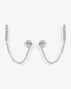 PAVOI Dangle & Threader|Huggies-Chained Huggie Hoop with CZ Stud