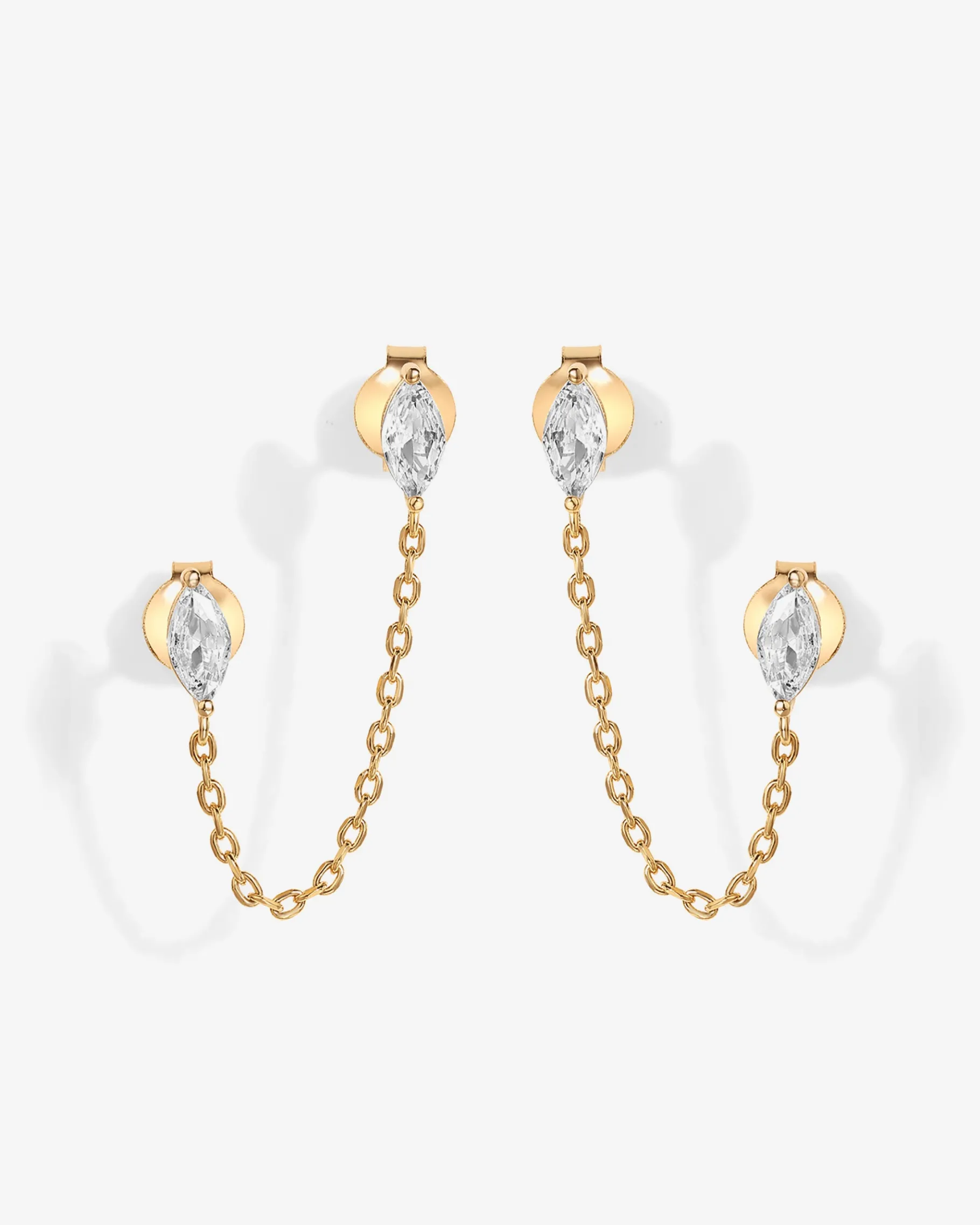 PAVOI Dangle & Threader|Studs-Chained Luminescence Double Piercing Earrings