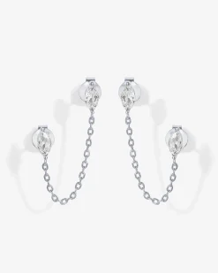 PAVOI Dangle & Threader|Studs-Chained Luminescence Double Piercing Earrings