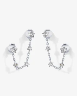 PAVOI Dangle & Threader|Studs-Chained Station Double Piercing Studs