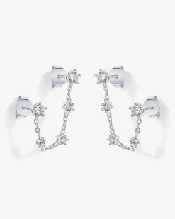 PAVOI Dangle & Threader|Studs-Chained Station Double Piercing Studs
