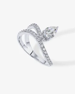 PAVOI Statement|Statement-Charming Pear Cubic Zirconia Wavy Ring